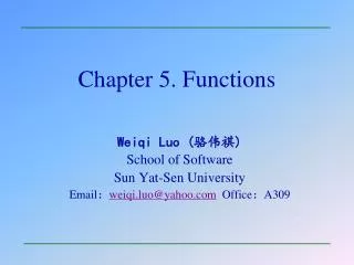 Chapter 5. Functions