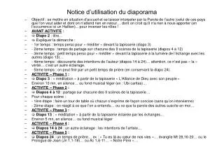notice d utilisation du diaporama