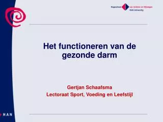 gertjan schaafsma lectoraat sport voeding en leefstijl