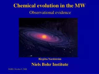 Chemical evolution in the MW Observational evidence
