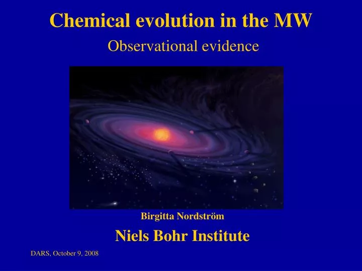 chemical evolution in the mw observational evidence