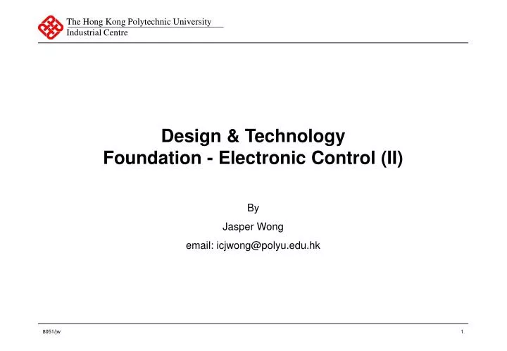 design technology foundation electronic control ii