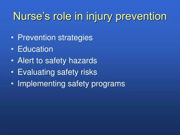nurse s role in injury prevention