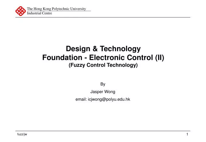 design technology foundation electronic control ii fuzzy control technology