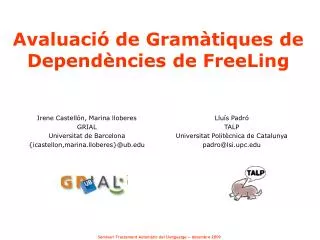 avaluaci de gram tiques de depend ncies de freeling