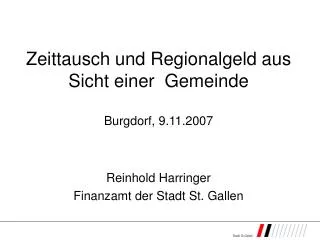 zeittausch und regionalgeld aus sicht einer gemeinde burgdorf 9 11 2007