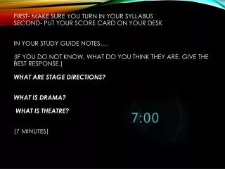 WHAT IS THEATRE?