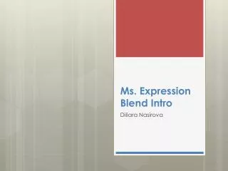Ms. Expression Blend Intro