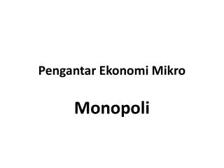 pengantar ekonomi mikro