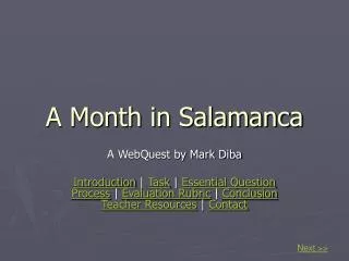 A Month in Salamanca