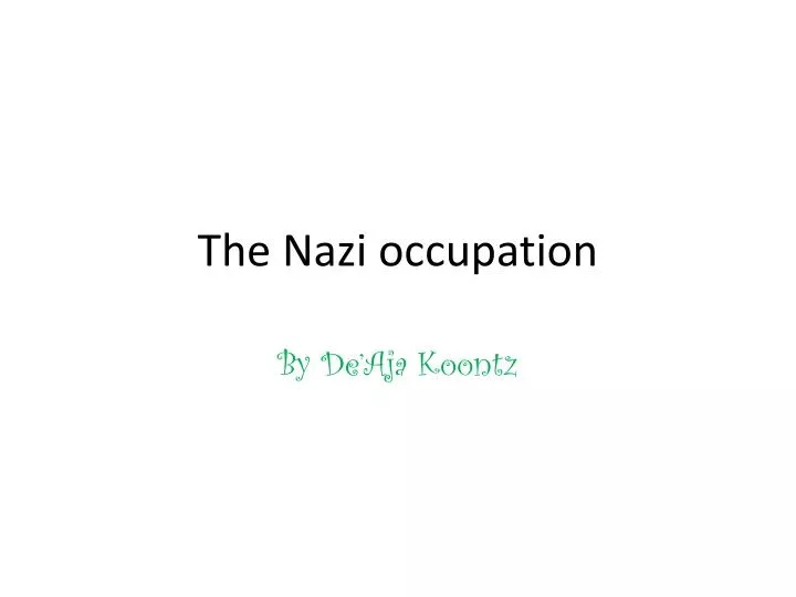 the n azi occupation
