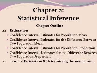 Chapter 2: Statistical Inference