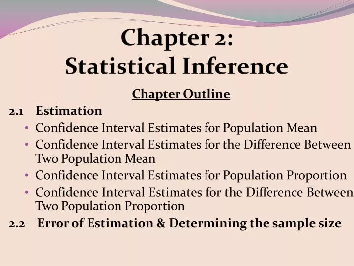 chapter 2 statistical inference