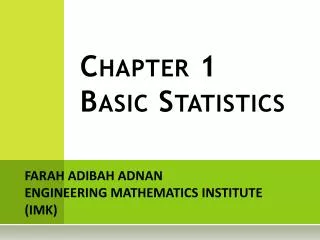 Chapter 1 Basic Statistics