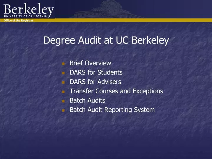 degree audit at uc berkeley