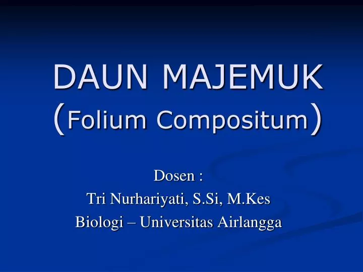 daun majemuk folium compositum