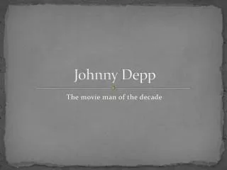 Johnny D epp