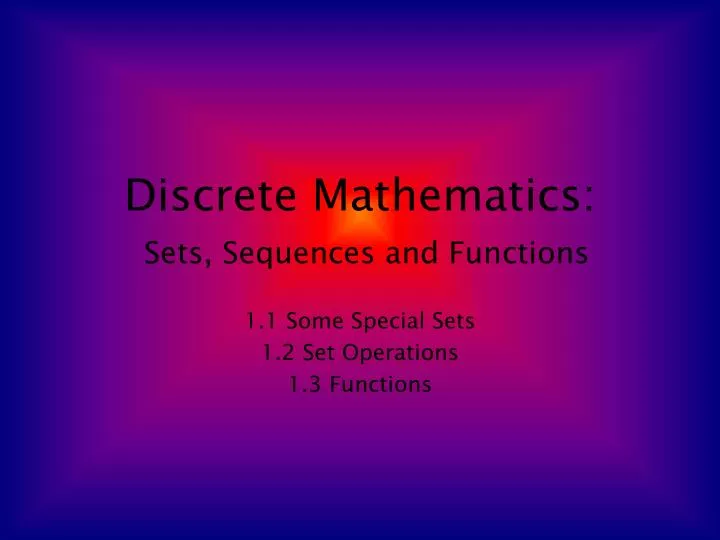 discrete mathematics sets sequences and functions
