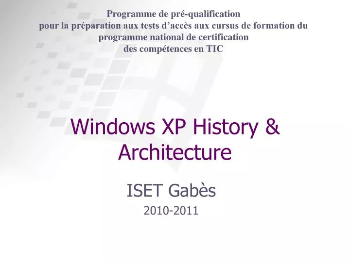 windows xp history architecture