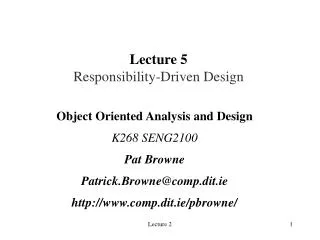 Lecture 5 Responsibility-Driven Design
