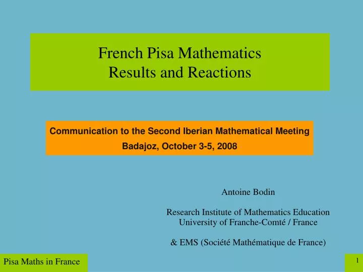 french pisa mathematics results and reactions