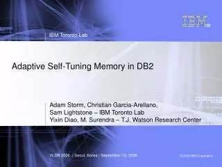Adaptive Self-Tuning Memory in DB2