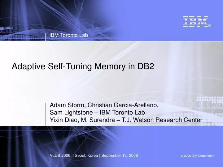 adaptive self tuning memory in db2