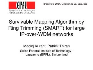 Survivable Mapping Algorithm by Ring Trimming (SMART) for large IP-over-WDM networks