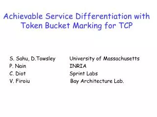 Achievable Service Differentiation with Token Bucket Marking for TCP