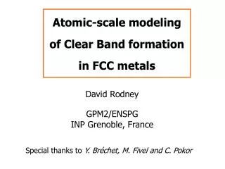 Atomic-scale modeling of Clear Band formation in FCC metals