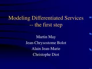 Modeling Differentiated Services -- the first step