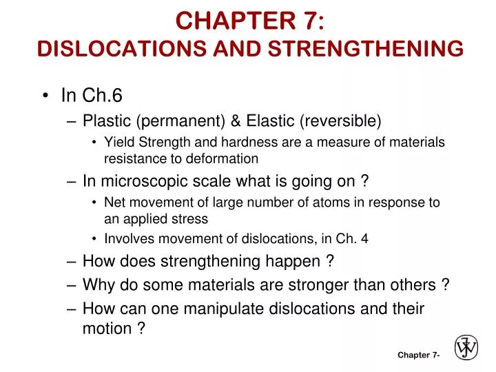 chapter 7 dislocations and strengthening