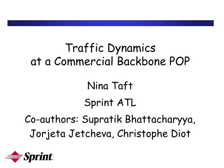 traffic dynamics at a commercial backbone pop
