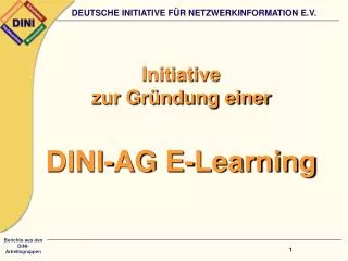 initiative zur gr ndung einer dini ag e learning