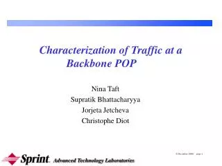 Characterization of Traffic at a Backbone POP