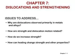 CHAPTER 7: DISLOCATIONS AND STRENGTHENING