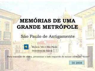 mem rias de uma grande metr pole