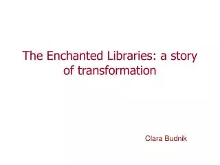 The Enchanted Libraries: a story of transformation