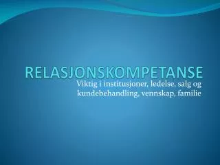 relasjonskompetanse