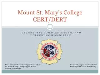 mount st mary s college cert dert