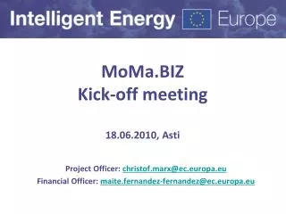 MoMa.BIZ Kick-off meeting 18.06.2010, Asti