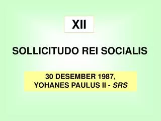 sollicitudo rei socialis