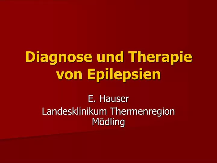 diagnose und therapie von epilepsien