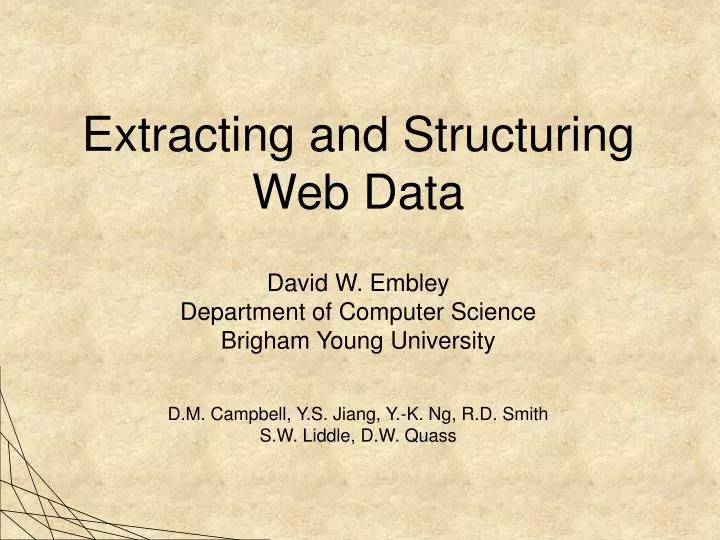 extracting and structuring web data