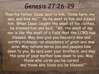Genesis 27:26-29