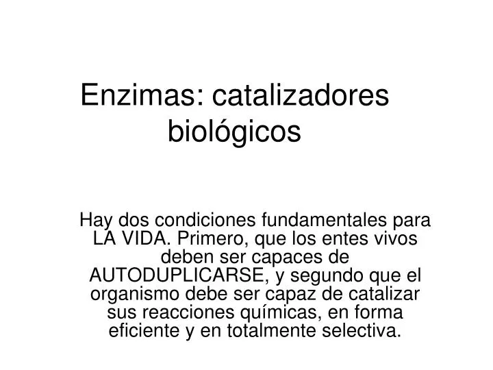enzimas catalizadores biol gicos