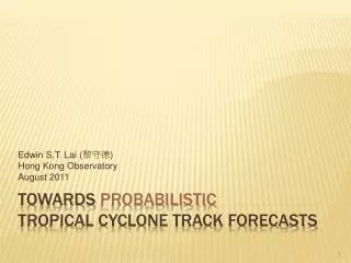 Towards Probabilistic Tropical Cyclone Track Forecasts