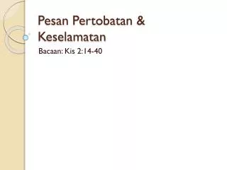 pesan pertobatan keselamatan
