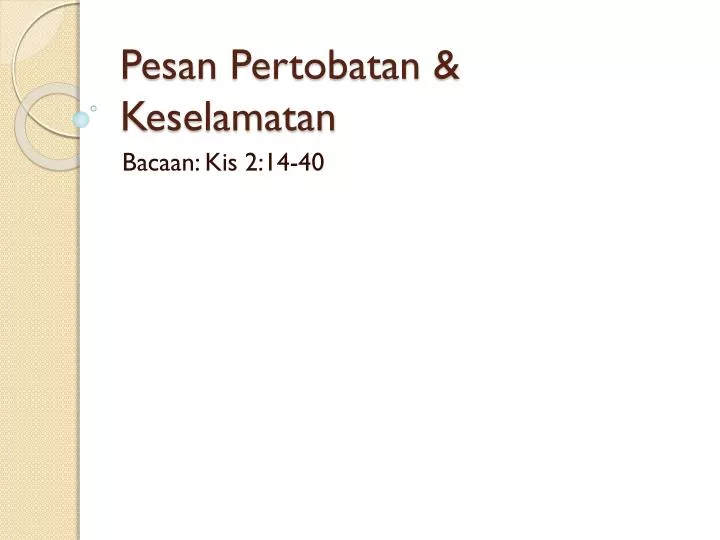 pesan pertobatan keselamatan