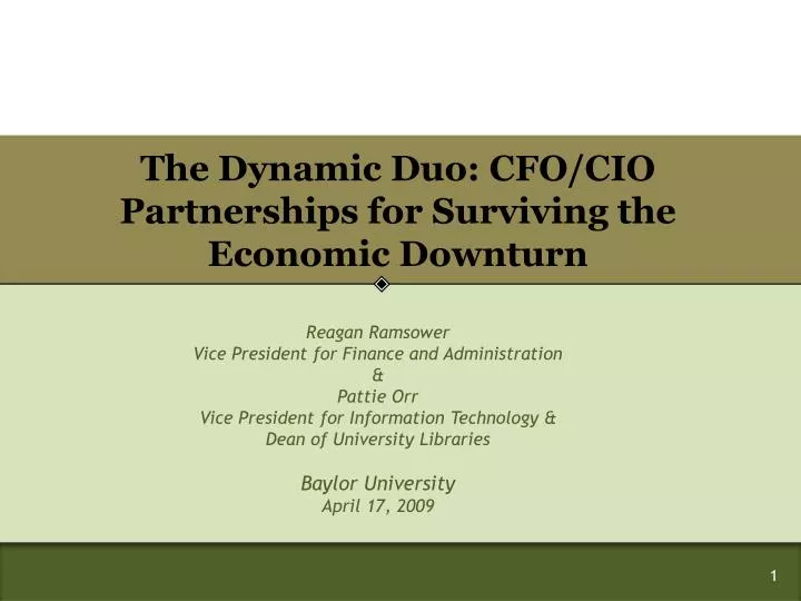 the dynamic duo cfo cio partnerships for surviving the economic downturn